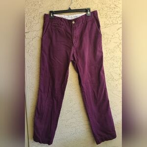 Mens MERONA burgundy cotton pants 32×32